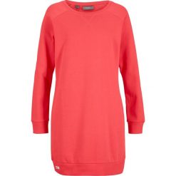 Sukienka dresowa bonprix koralowy. Czerwone sukienki damskie bonprix, bez wzorów, z dresówki, bez kołnierzyka, bez rękawów. Za 54,99 zł.