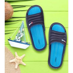 Klapki męskie basenowe Lano KL-4-0218 Navy/Blue. Niebieskie kapcie męskie Lano, z materiału. Za 28,00 zł.
