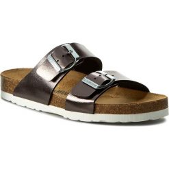 Klapki DR. BRINKMANN - 700993 Anthrazit 9. Szare klapki damskie marki Dr. Brinkmann, bez wzorów, ze skóry ekologicznej, bez obcasa. Za 129,00 zł.