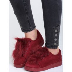 Bordowe Buty Sportowe Mr Hairy. Czerwone buty sportowe damskie Born2be, z materiału. Za 49,99 zł.