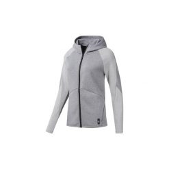 Bluzy Reebok Sport Bluza z kapturem Training Supply Hooded. Szare bluzy sportowe damskie Reebok Sport, s, bez wzorów, bez rękawów, z kapturem. Za 279,00 zł.