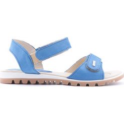 Sandały na miękkiej podeszwie - skóra naturalna - model 344 - kolor szafir. Niebieskie sandały damskie Zapato, bez wzorów, ze skóry, bez obcasa, bez zapięcia. W wyprzedaży za 119,00 zł.