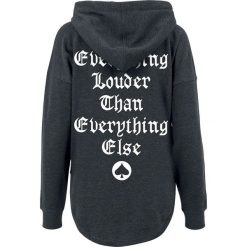 Motörhead England Bluza z kapturem damska odcienie szarego. Szare bluzy rozpinane damskie Motörhead, l, z nadrukiem, z kapturem. Za 164,90 zł.