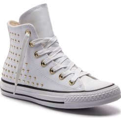 Trampki CONVERSE - Ctas Hi 561683C White/White/Gold. Białe półbuty damskie Converse, bez wzorów, ze skóry, bez zapięcia. W wyprzedaży za 239,00 zł.