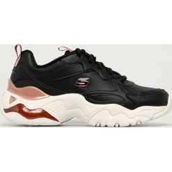 Skechers - Buty. Czarne buty sportowe damskie Skechers, bez wzorów, ze skóry, sportowe. Za 379,90 zł.