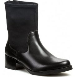 Botki ELYSESS - 30831 Negro. Czarne buty zimowe damskie Élysèss, z materiału, na wysokim obcasie, na obcasie, na zamek. W wyprzedaży za 299,00 zł.