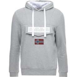 Napapijri BURGEE Bluza z kapturem med grey melange. Szare bluzy męskie rozpinane marki Napapijri, l, z materiału, z kapturem. Za 429,00 zł.