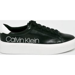 Calvin Klein - Buty. Białe buty sportowe damskie Calvin Klein, bez wzorów, ze skóry, sportowe. Za 679,90 zł.