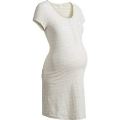 Koszula nocna ciążowa i do karmienia bonprix szary melanż - jasnożółty w paski. Białe bielizna ciążowa marki bonprix, melanż, moda ciążowa. Za 44,99 zł.