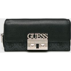 Guess Jeans - Portfel. Czarne portfele damskie Guess Jeans, z aplikacjami, z jeansu. Za 279,90 zł.