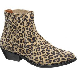 Botki damskie Catwalk beżowe. Brązowe botki damskie Catwalk, ze skóry, bez obcasa, na obcasie, bez zapięcia. Za 149,00 zł.