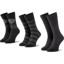 Zestaw 3 par wysokich skarpet męskich QUAZI - QZ-SOCKS-65-04-MEN-008 Szary. Szare skarpetki męskie QUAZI, bez wzorów, z elastanu. Za 39,00 zł.