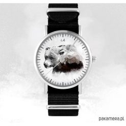 Zegarki męskie: Zegarek – Niedźwiedź – czarny, nato, unisex