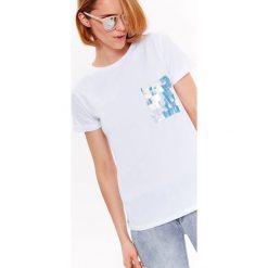 T-shirty damskie: T-SHIRT KRÓTKI RĘKAW DAMSKI Z CEKINAMI