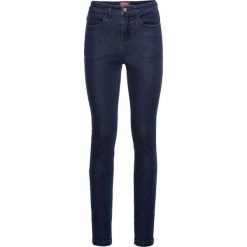 Bardzo miękkie dżinsy z wysoką talią SLIM bonprix ciemnoniebieski. Niebieskie jeansy damskie bonprix, bez wzorów, z jeansu. Za 129,99 zł.