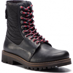 Trapery TOMMY HILFIGER - High Material Mix Winter Boot FM0FM02017 Black 990. Czarne buty zimowe męskie TOMMY HILFIGER, ze skóry. Za 749,00 zł.