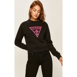 Guess Jeans - Bluza. Białe bluzy damskie Guess Jeans, s, z aplikacjami, z bawełny, bez rękawów, bez kaptura. Za 339,90 zł.