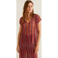 Mango - Bluzka Randie. Czerwone bluzki damskie Mango, na co dzień, s, bez wzorów, z poliesteru, bez kołnierzyka, z krótkim rękawem. Za 89,90 zł.
