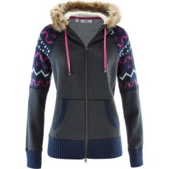 Bluzy damskie: Bluza rozpinana bonprix szary melanż