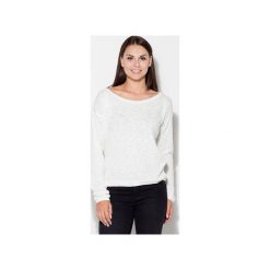Bluzka K230 Ecru. Brązowe bluzki damskie marki KATRUS, m, bez wzorów, biznesowe, bez kołnierzyka, z długim rękawem. Za 79,00 zł.