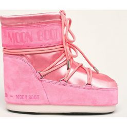 Moon Boot - Śniegowce. Fioletowe śniegowce damskie Moon Boot, ze skóry, na sznurówki. W wyprzedaży za 849,90 zł.