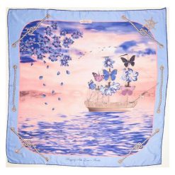 Chusty damskie: Versace 19.69 Chusta Damska Jasnoniebieski Feel Butterflies
