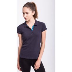 Koszulka polo damska TSD051AZ - GRANATOWY. Niebieskie koszulki damskie polo 4f, na zimę, l, bez wzorów, z bawełny, bez rękawów. W wyprzedaży za 19,99 zł.