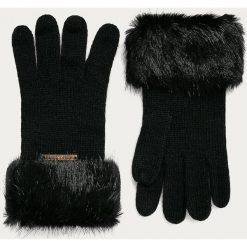 Trussardi Jeans - Rękawiczki. Czarne rękawiczki damskie Trussardi Jeans, bez wzorów, z wełny. Za 219,90 zł.