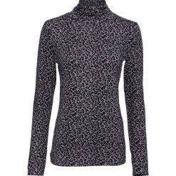 Shirt z długim rękawem i golfem bonprix szaro-czarny leo z nadrukiem. Szare koszulki damskie bonprix, z nadrukiem, z długim rękawem. Za 59,99 zł.