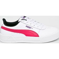 Puma - Buty Carina L. Białe buty sportowe damskie Puma, bez wzorów, ze skóry, sportowe. Za 269,90 zł.