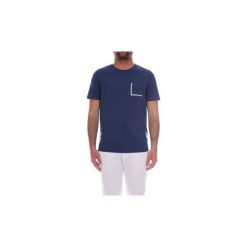 T-shirty z krótkim rękawem Heritage 0850G. Niebieskie t-shirty męskie Heritage, m, bez wzorów, bez kołnierzyka, krótkie. Za 194,32 zł.