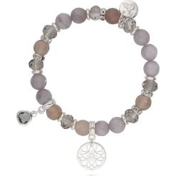 By Dziubeka - Bransoletka. Szare bransoletki damskie By Dziubeka, z materiału, z cyrkonią, z mosiądzu. W wyprzedaży za 49,90 zł.