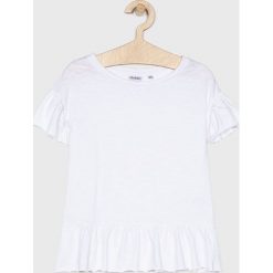 Blukids - Top dziecięcy 140-170 cm. Białe bluzki dziewczęce Blukids, bez wzorów, z bawełny, z okrągłym kołnierzem, z krótkim rękawem, krótkie, bez kaptura. W wyprzedaży za 24,90 zł.