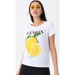 T-shirt Lemon - Biały. Białe t-shirty damskie House, s, bez wzorów, bez kołnierzyka. Za 29,99 zł.