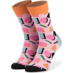 Skarpety Wysokie Damskie HAPPY SOCKS - NIN01-3000 Różowy. Różowe skarpetki damskie Happy Socks, bez wzorów, z elastanu. Za 34,90 zł.
