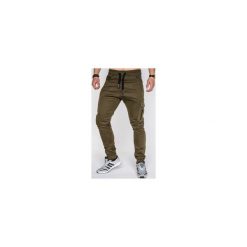 Joggery męskie: SPODNIE MĘSKIE JOGGERY P391 – ZIELONE