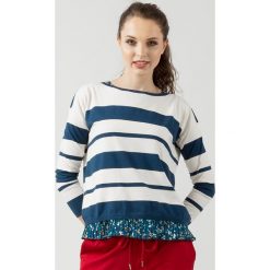 SWETER TWINSET. Białe swetry damskie Twinset, xs, w paski, bez rękawów, bez kaptura. Za 224,70 zł.
