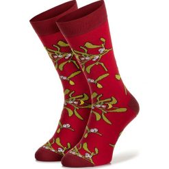 Skarpety Wysokie Unisex CUP OF SOX - Całuśne Fikuśne Czerwony. Czerwone skarpetki damskie Cup of sox, bez wzorów, z elastanu. Za 24,00 zł.