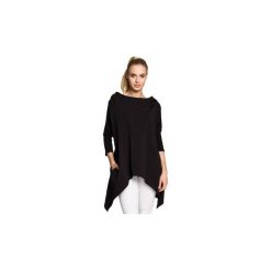 Bluzy Moe M207 Asymetryczna peleryna. Czarne bluzy damskie Moe, s, bez wzorów, bez rękawów, bez kaptura. Za 119,00 zł.