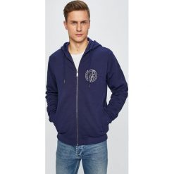 Versace Jeans - Bluza. Niebieskie bluzy męskie Versace Jeans, s, bez wzorów, z bawełny, z kapturem, bez rękawów, z kapturem. W wyprzedaży za 639,90 zł.
