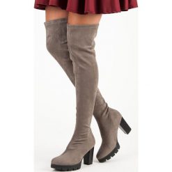 SZARE ZAMSZOWE MUSZKIETERKI. Szare kowbojki damskie Vinceza, z zamszu. Za 114,90 zł.