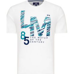 T-shirt LA MARTINA ORDER. Białe t-shirty męskie La Martina, bez wzorów, z bawełny, sportowe, z okrągłym kołnierzem. Za 240,00 zł.