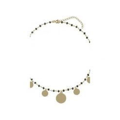 Srebrny pozłacany naszyjnik choker z czarnymi onyksami i kółeczkami. Żółte naszyjniki damskie marki Atdiament, z onyksem, srebrne. Za 169,00 zł.