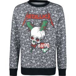 Metallica Holiday Sweater 2018 Sweter z dzianiny szary. Szare swetry klasyczne męskie marki Metallica, xxl, z dzianiny, z okrągłym kołnierzem. Za 164,90 zł.