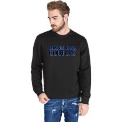 Versace Jeans Couture Bluza Czarny. Czarne bluzy męskie Versace Jeans Couture, m, z nadrukiem, z bawełny, bez kołnierzyka, bez rękawów, bez kaptura. Za 657,95 zł.