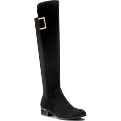 Muszkieterki CALVIN KLEIN - Cylan E6031 Black. Czarne kozaki damskie z weluru, na wysokim obcasie. W wyprzedaży za 519,00 zł.