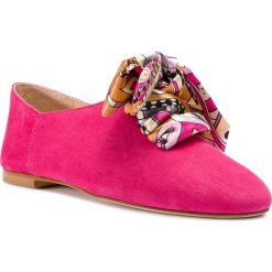 Półbuty HEGO'S MILANO - 1082 Fuxia. Różowe półbuty damskie Hego's Milano, z aplikacjami, ze skóry, bez obcasa, na obcasie, bez zapięcia. W wyprzedaży za 349,00 zł.