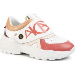 Sneakersy AIGNER - Jenny 1 1201070 White/Rose 129. Białe półbuty damskie Aigner, ze skóry ekologicznej. W wyprzedaży za 849,00 zł.