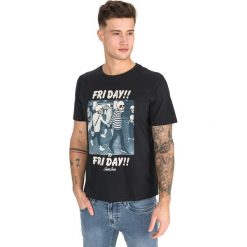 Jack & Jones Skurl Koszulka Czarny. Czarne podkoszulki męskie Jack & Jones, s, z nadrukiem, z bawełny, z krótkim rękawem. Za 64,95 zł.