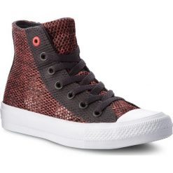 Trampki CONVERSE - Ctas II Hi 155729C Almost Black/Ultra Red/White. Czerwone trampki i tenisówki damskie Converse, bez wzorów, z gumy, bez zapięcia. W wyprzedaży za 159,00 zł.